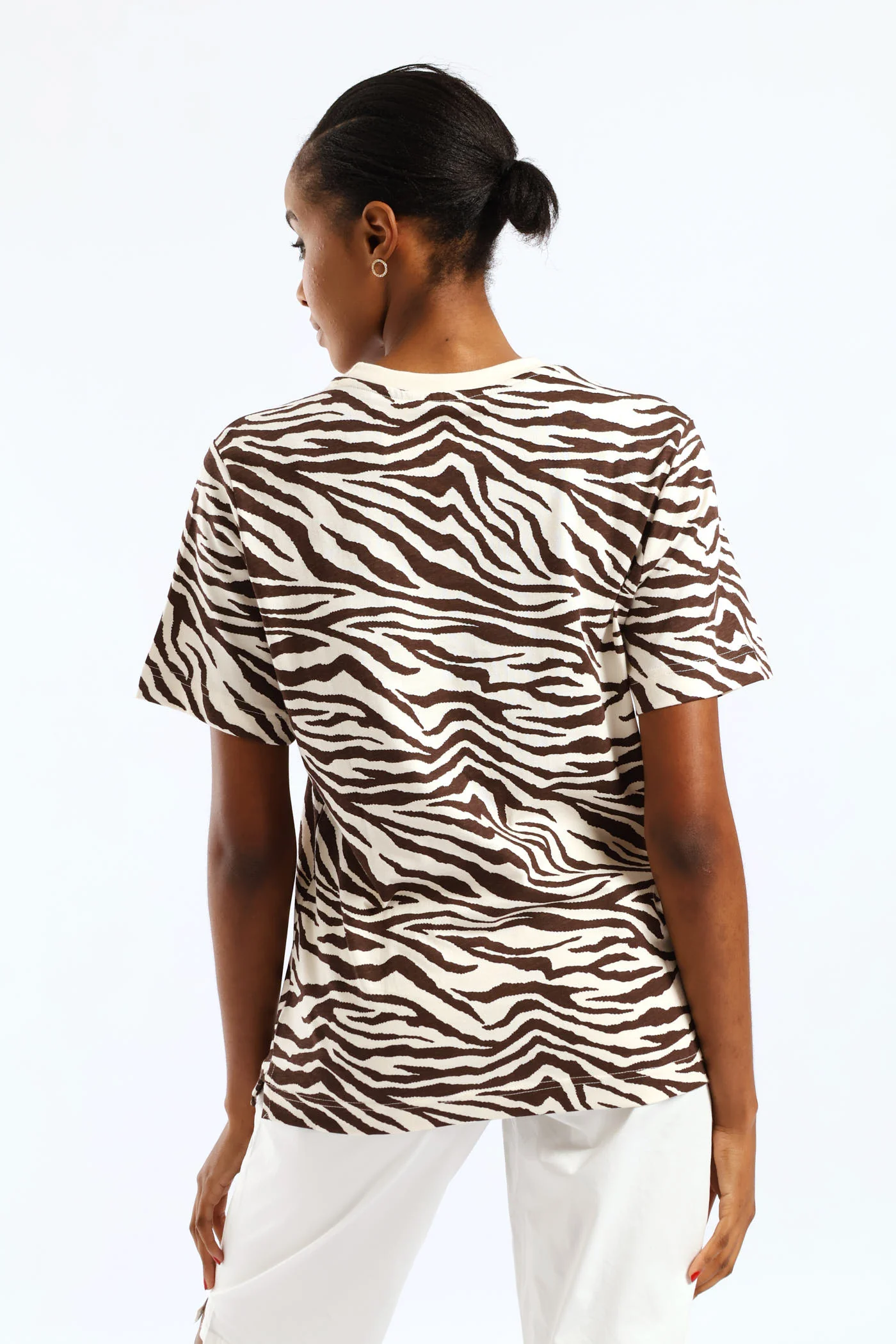 Zebra Print Boxy Tee - Dark Chocolate - Image 3