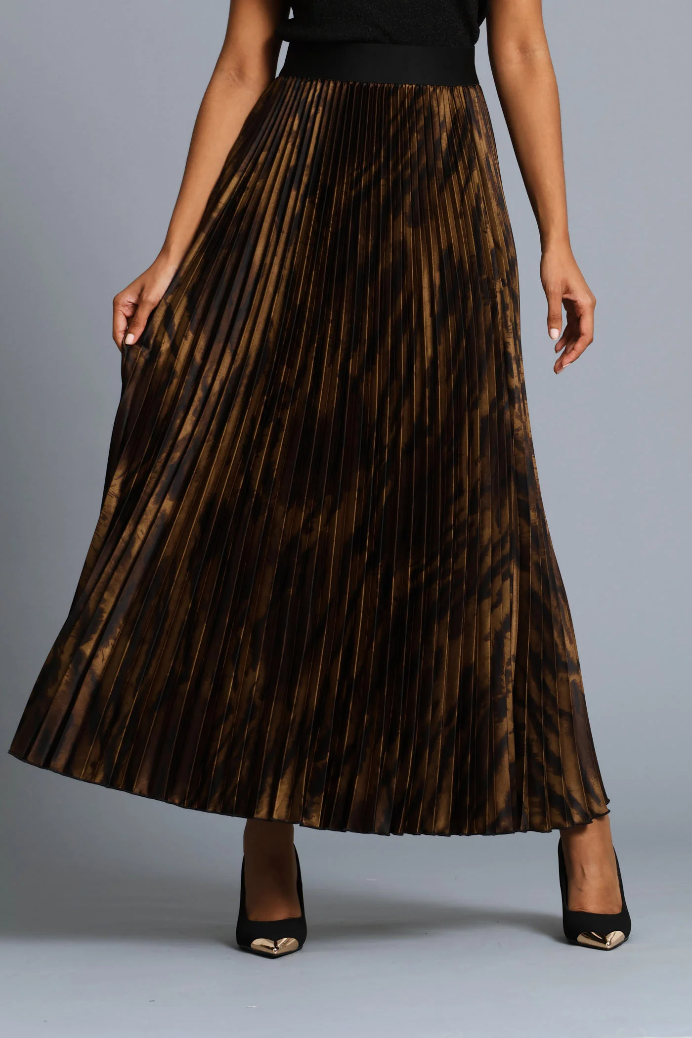 Zebra Print Satin Maxi Skirt - Multi - Image 2