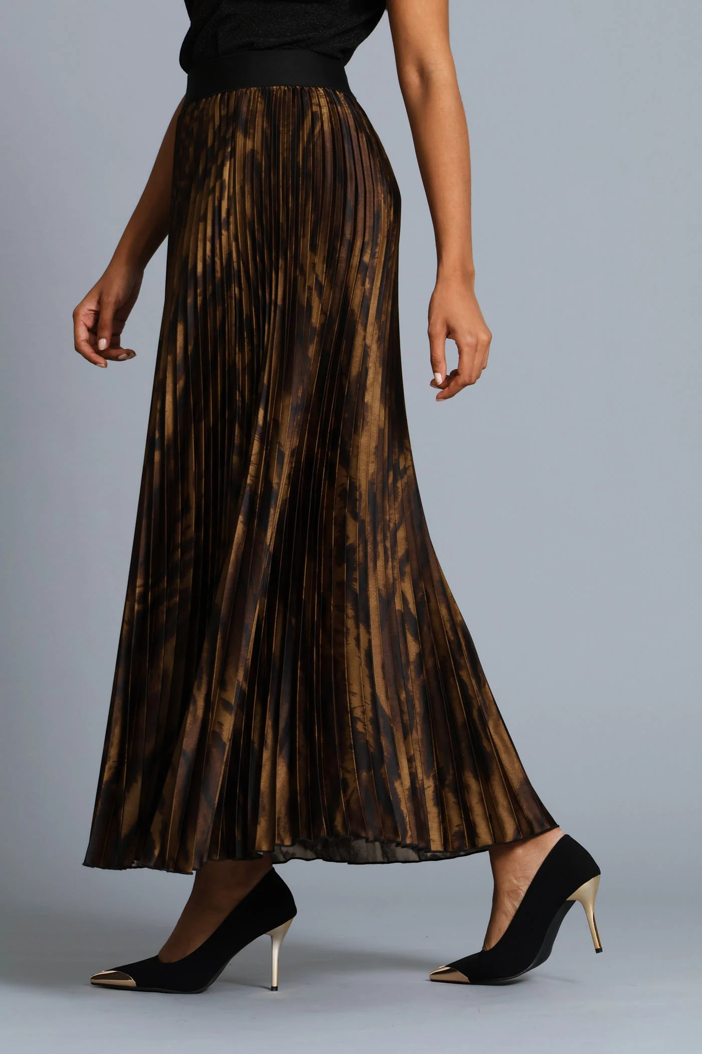 Zebra Print Satin Maxi Skirt - Multi - Image 3