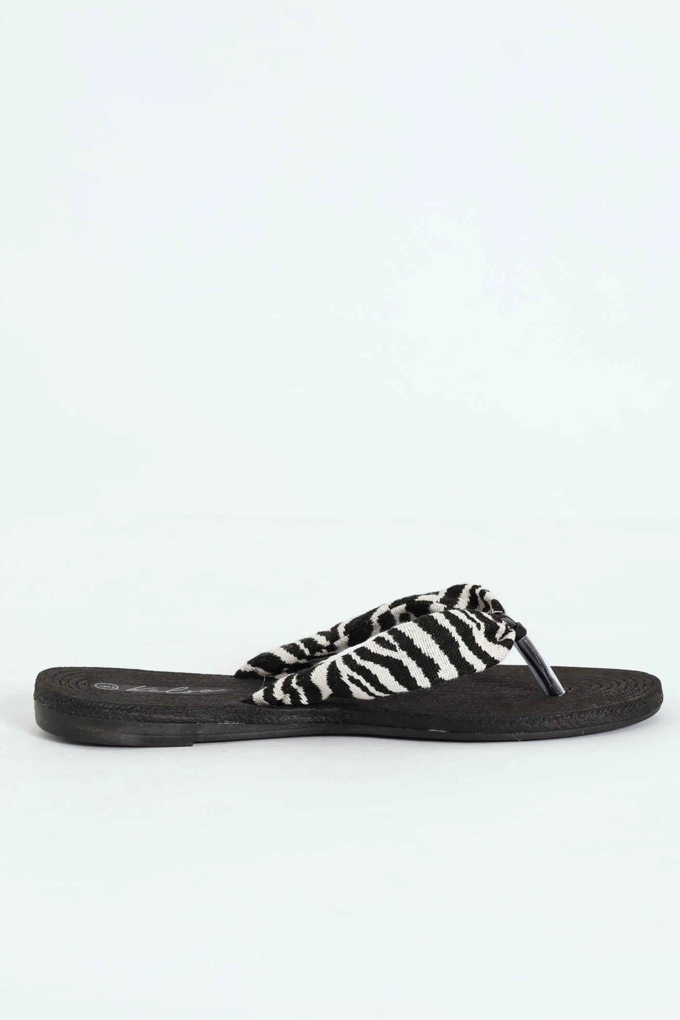 Zebra Print Thong Sandal - Black/White - Image 3