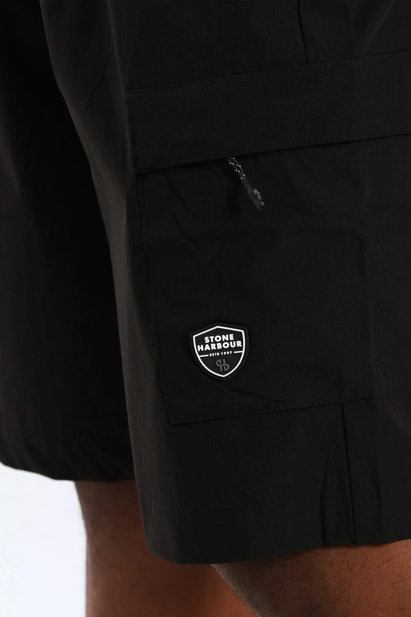 Zip Cargo Pocket Tech Short - Black - Image 2