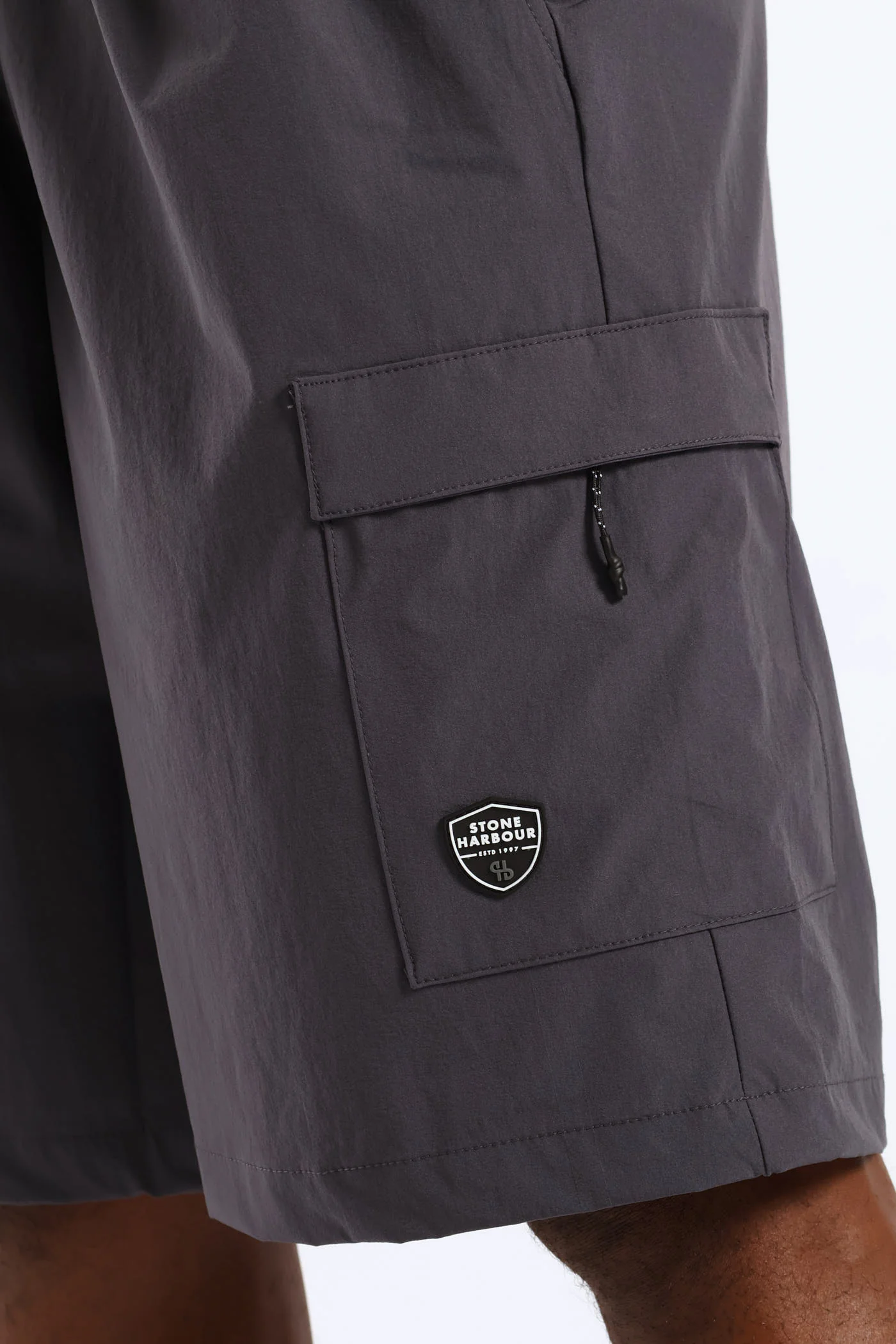 Zip Cargo Pocket Tech Short - Charcoal - Image 2