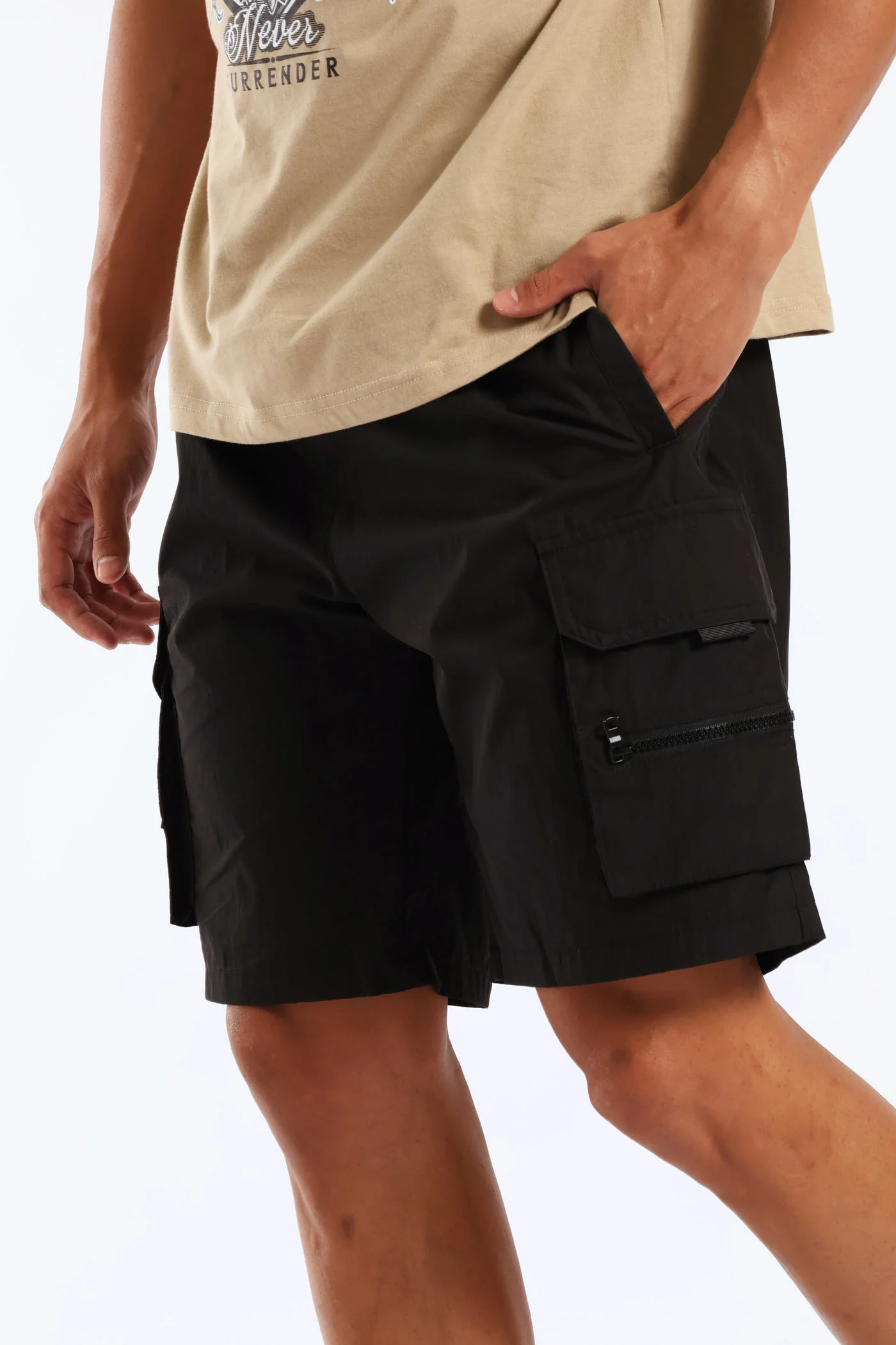 Zip Cargo Short - Black - Image 2