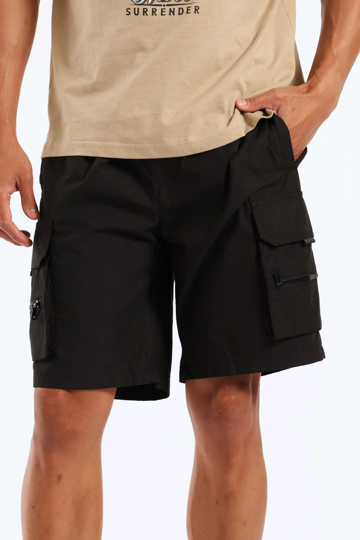 Zip Cargo Short - Black - Image 5