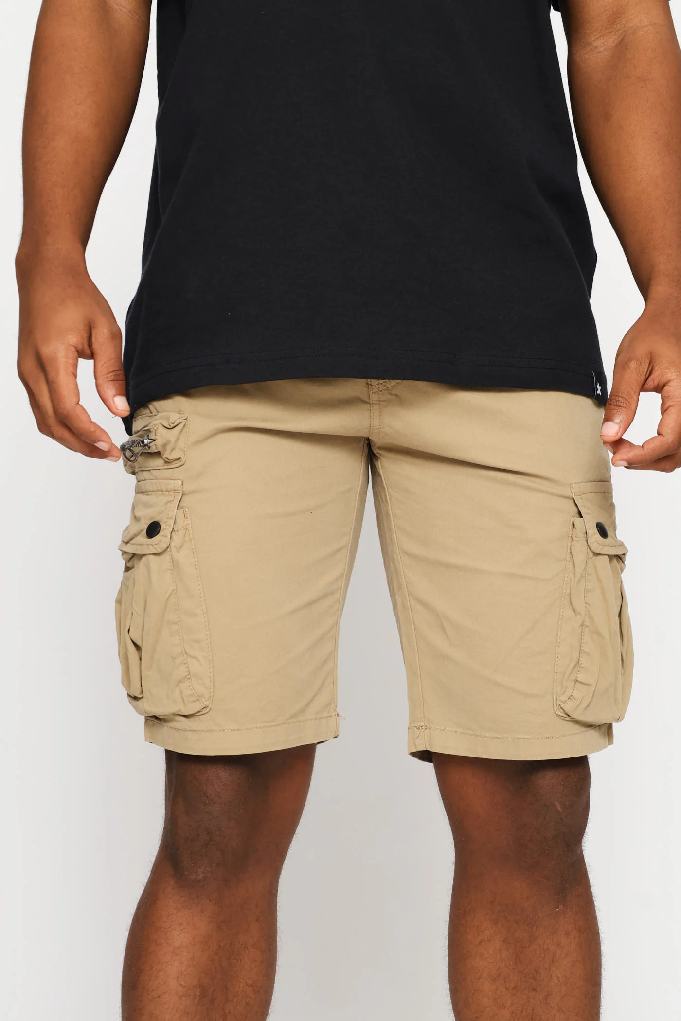 Zip Cargo Shorts - Stone - Image 3