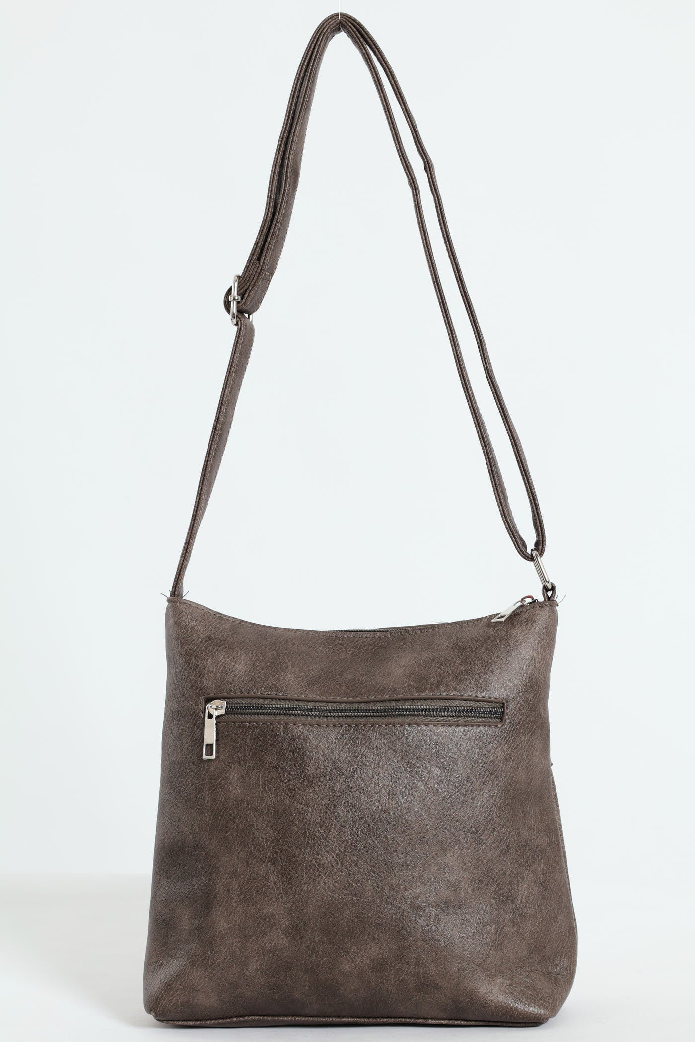 Zip Detail Crossbody Bag - Pewter - Image 2