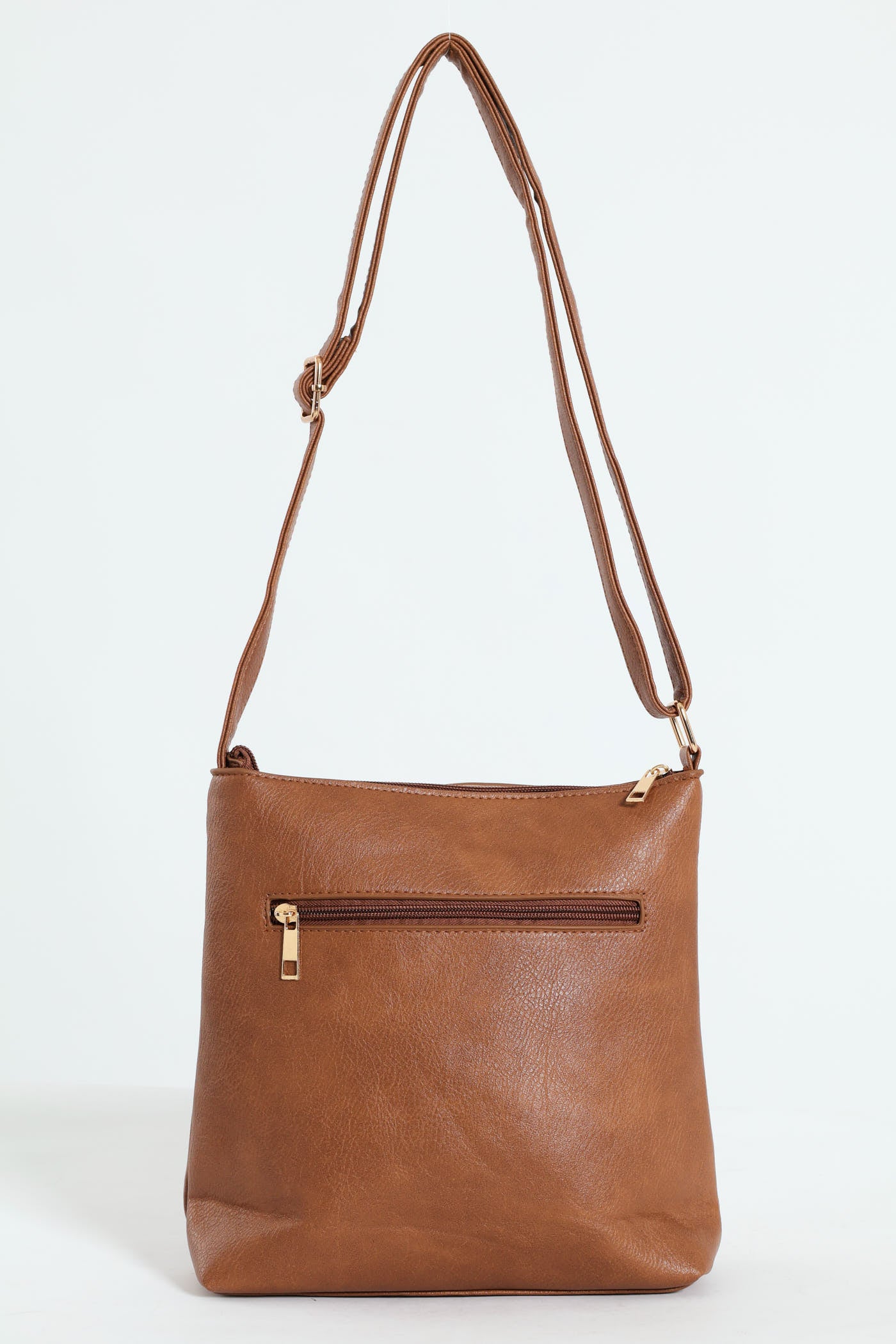 Zip Detail Crossbody Bag - Brown - Image 2