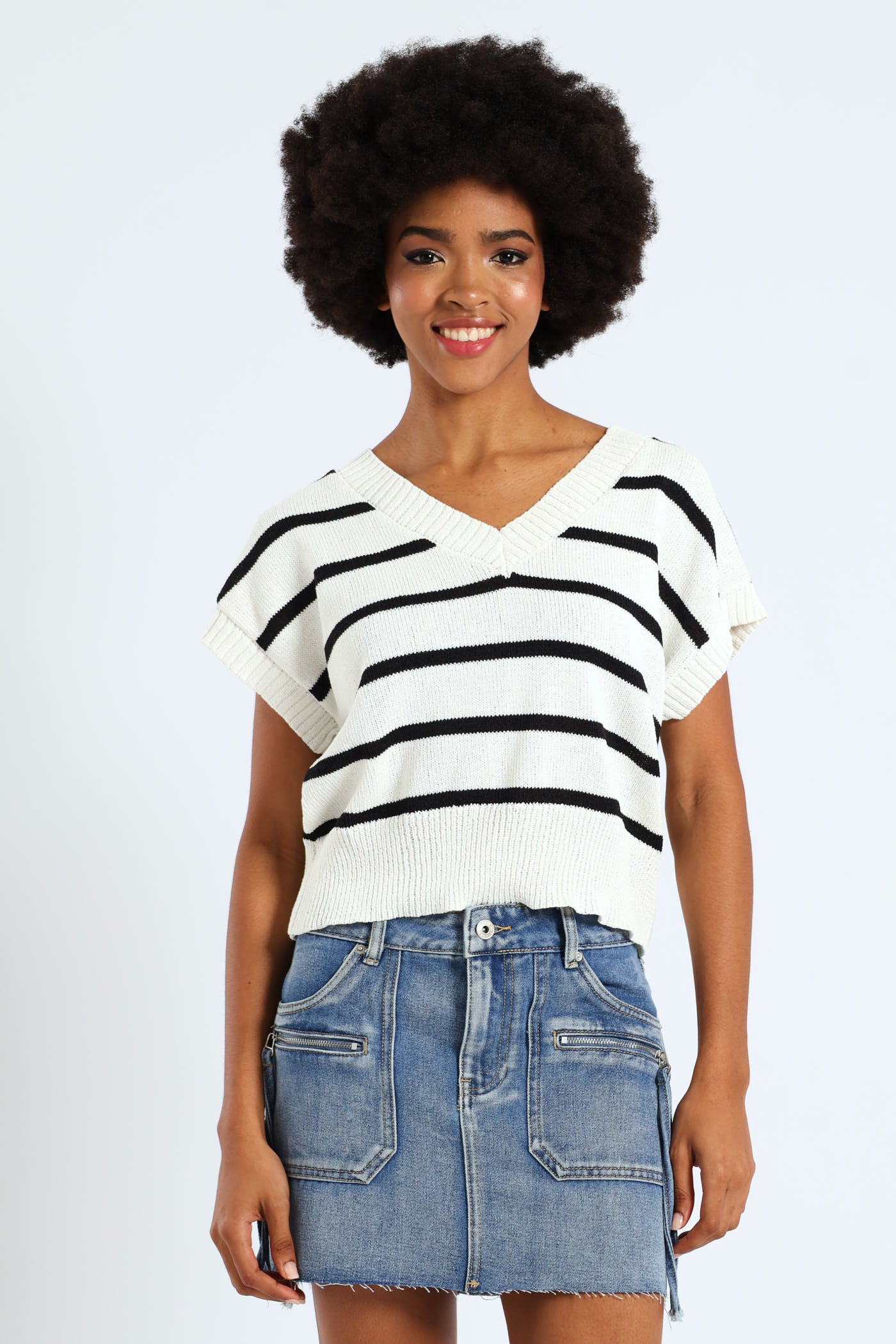 Zip Detail Denim Mini Skirt - Salty Dark Wash - Image 5