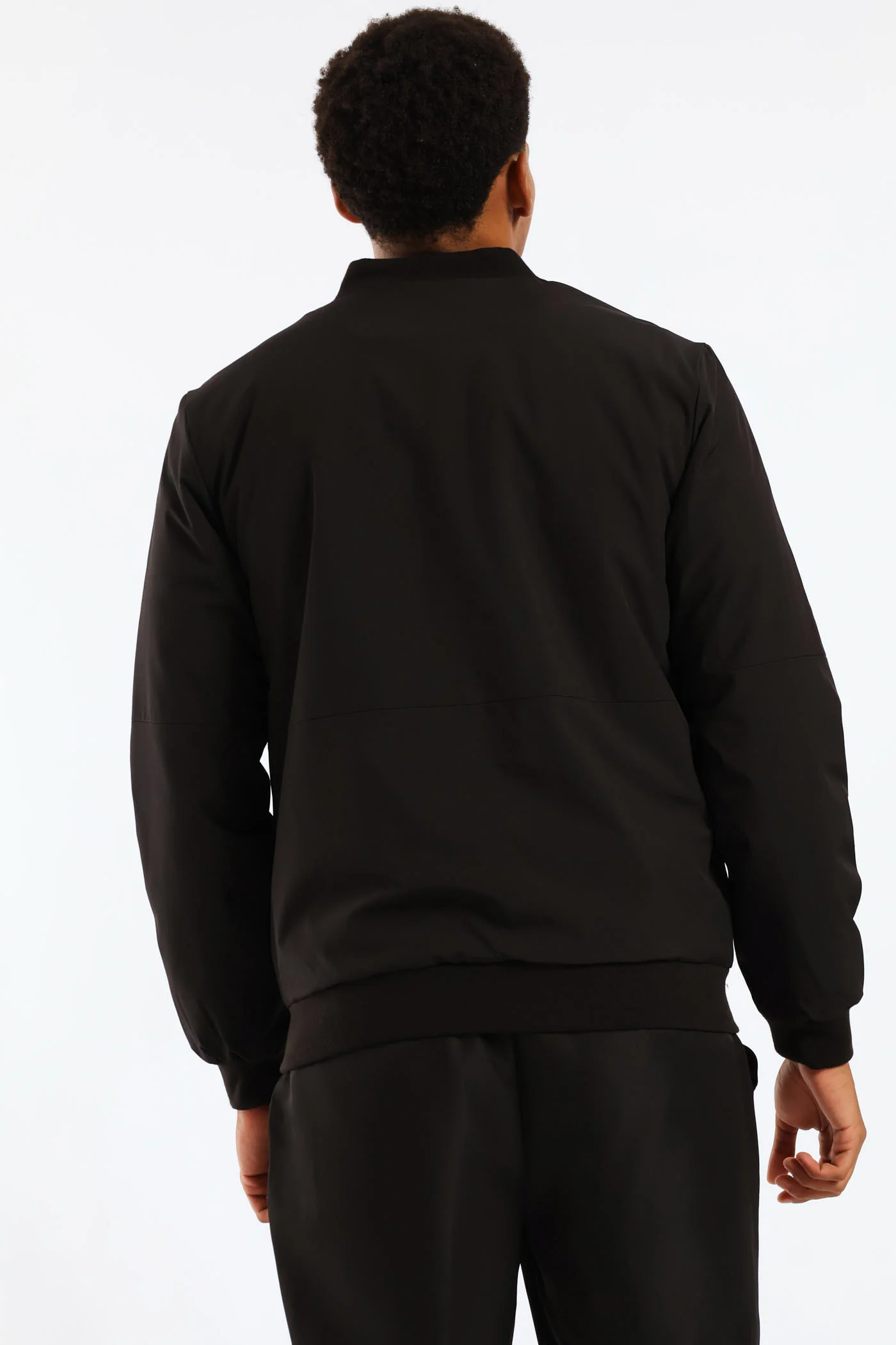 Zip Detail Padded Bomber - Black - Image 3