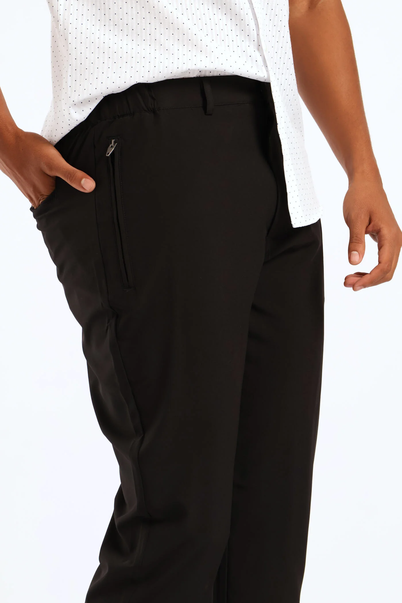Zip Detail Trouser - Black - Image 2