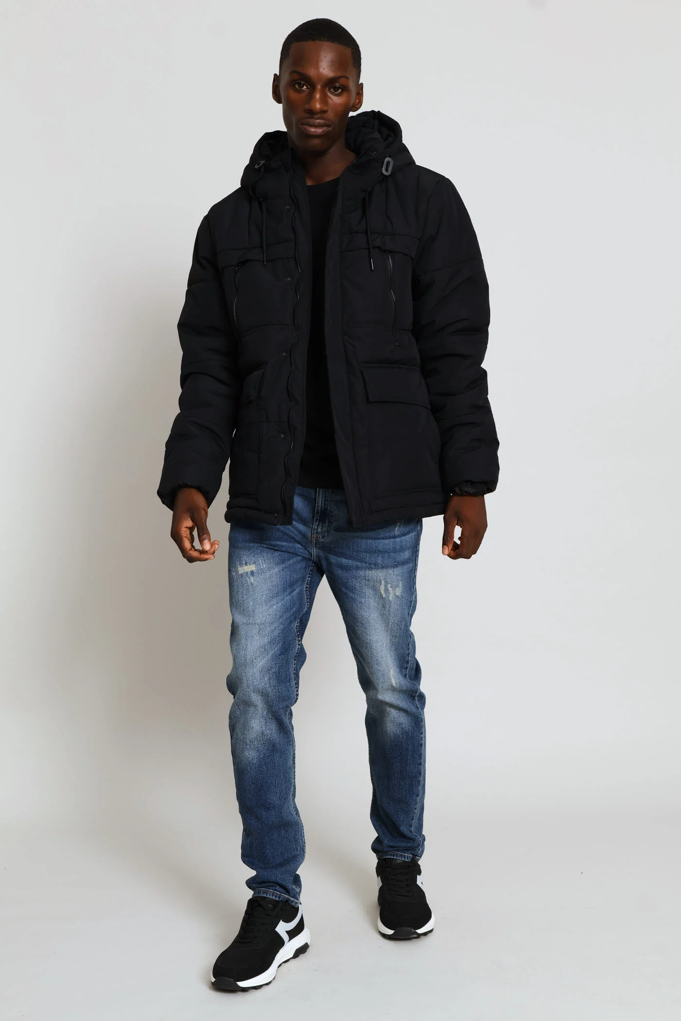 Zip Parker Jacket - Black - Image 7