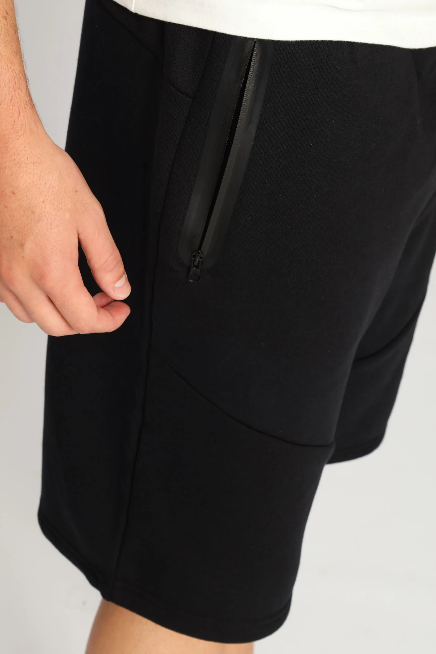 Zip Pocket Fleece Short - Black - Image 2