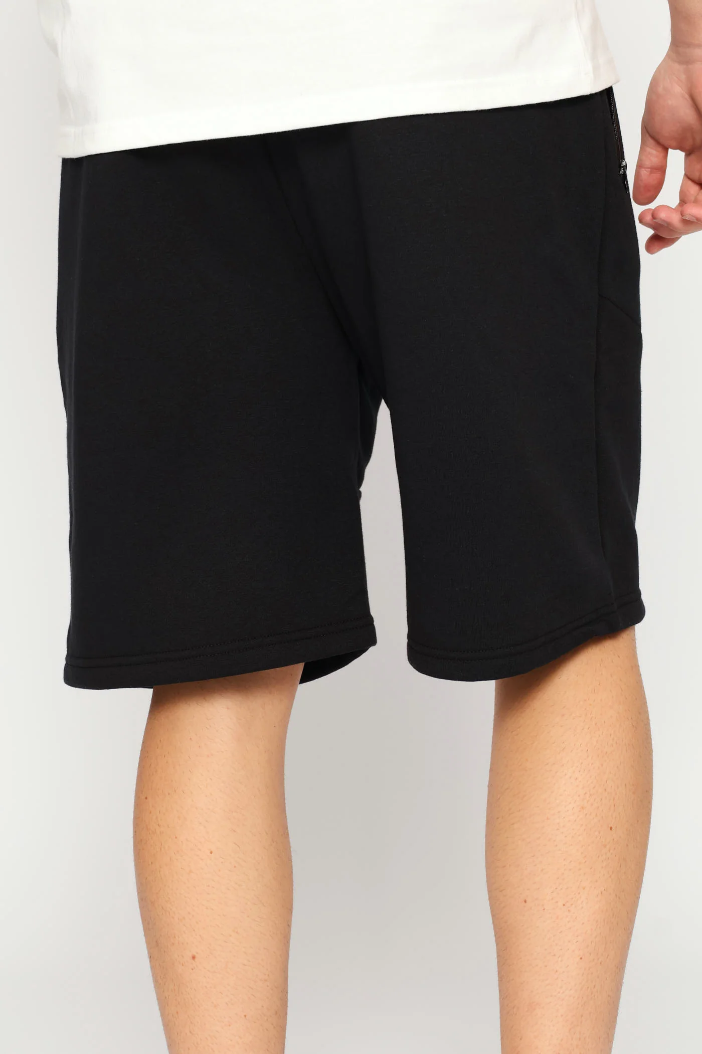 Zip Pocket Fleece Short - Black - Image 5