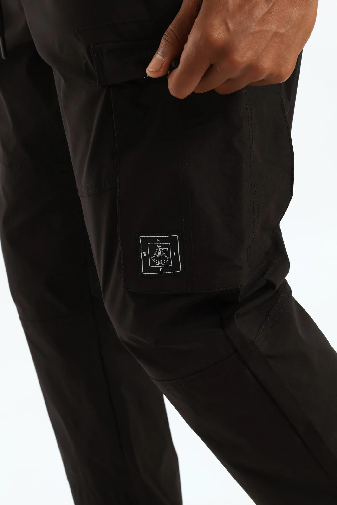 Zip Pocket Tech Utility Cargo Pants - Black - Image 2