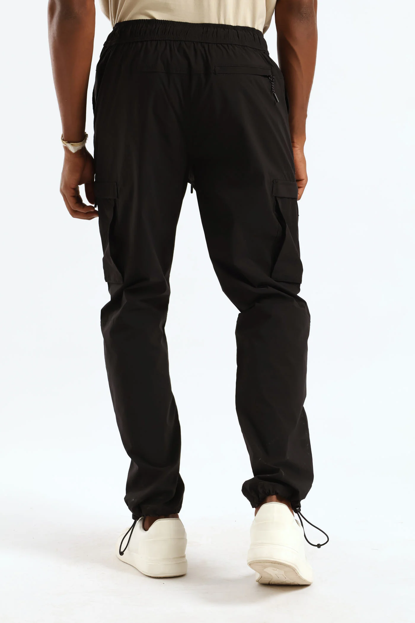 Zip Pocket Tech Utility Cargo Pants - Black - Image 3