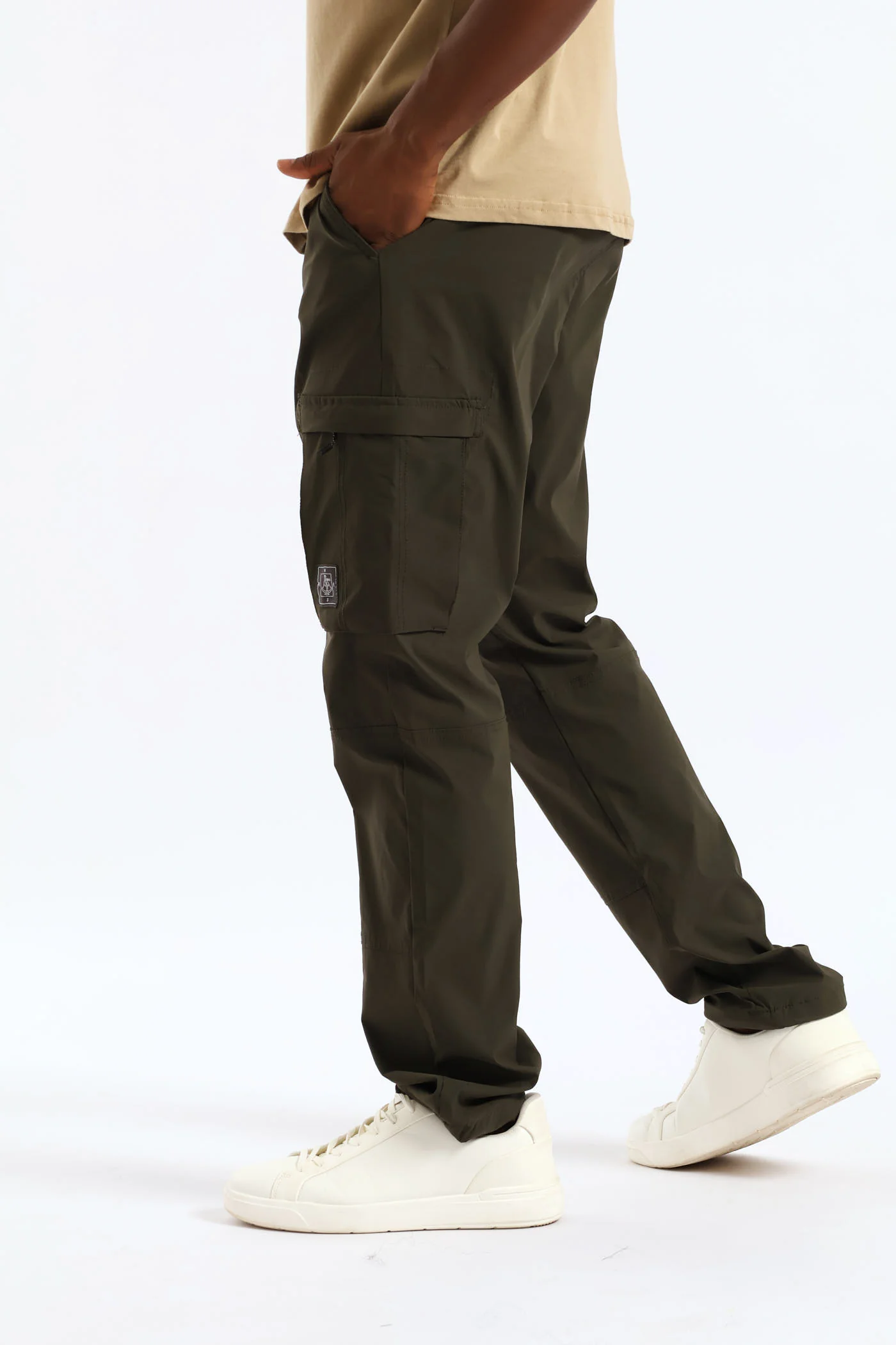 Zip Pocket Tech Utility Cargo Pants - Fatigue - Image 3