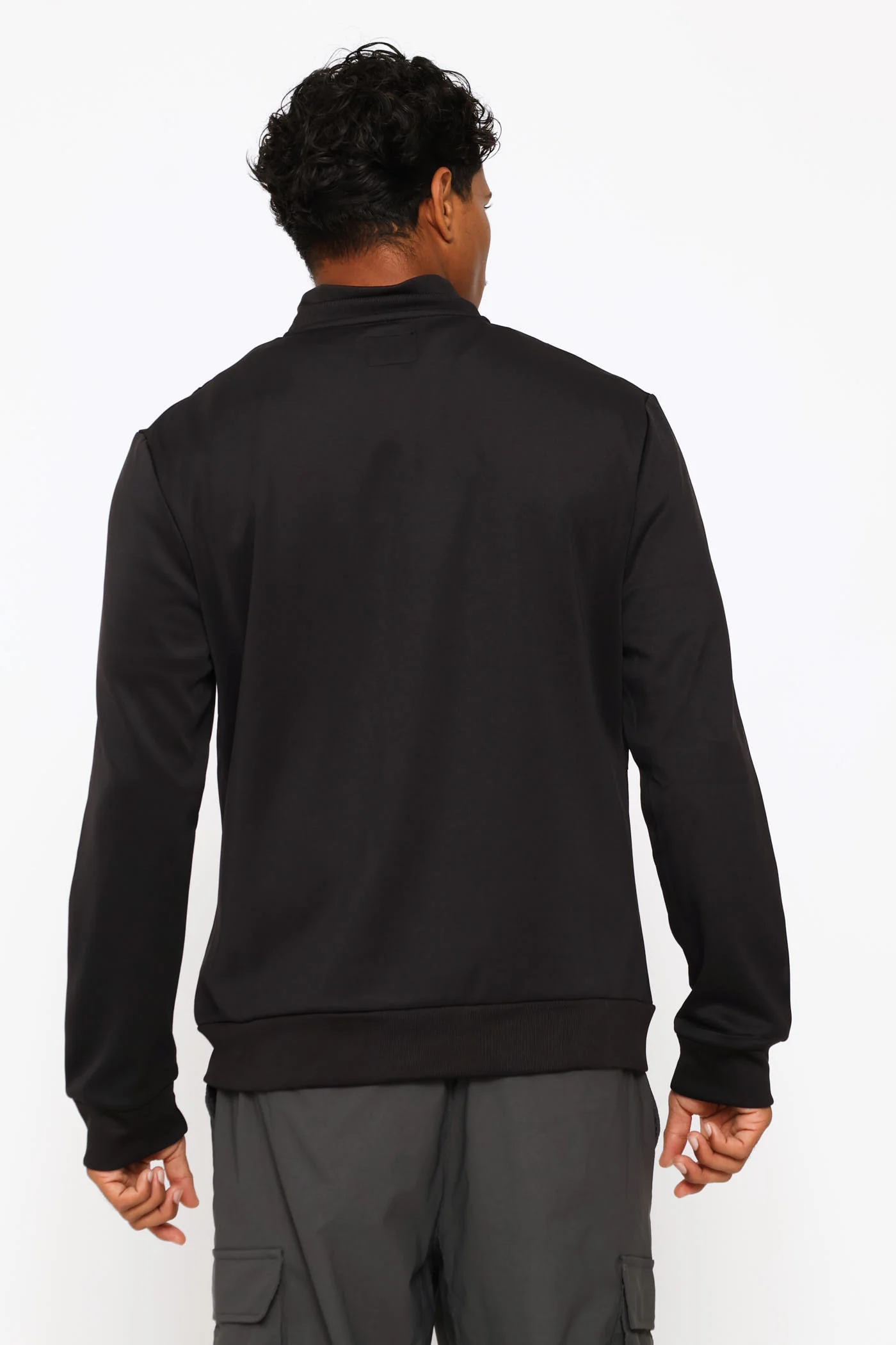 Zip Through Sweater - Black - Image 4