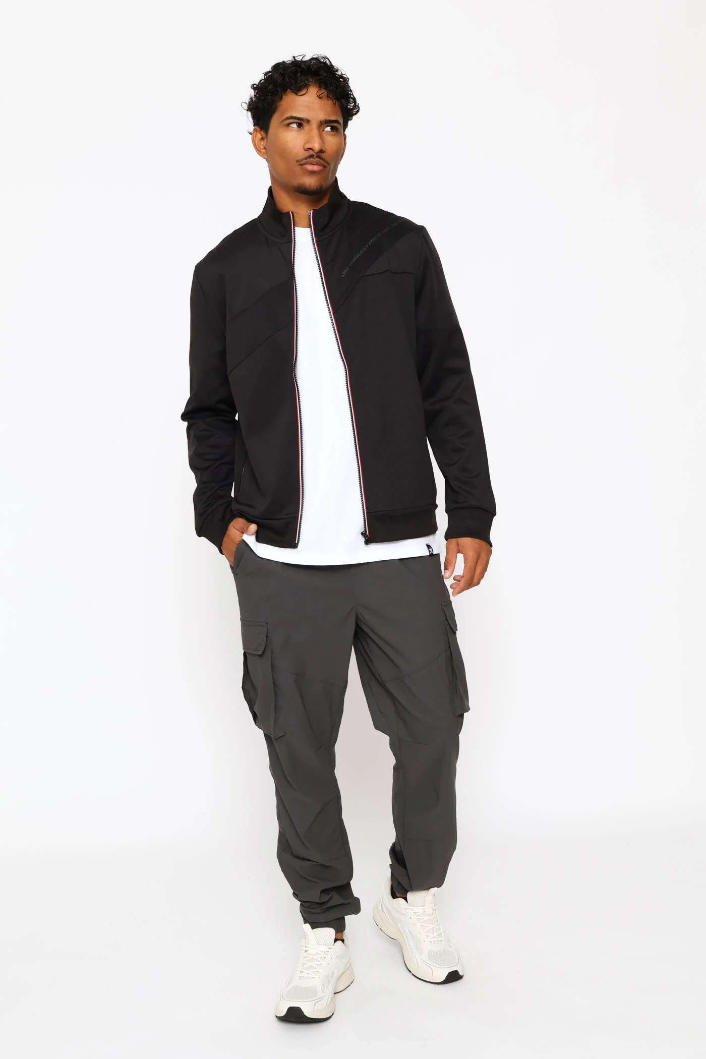 Zip Through Sweater - Black - Image 5