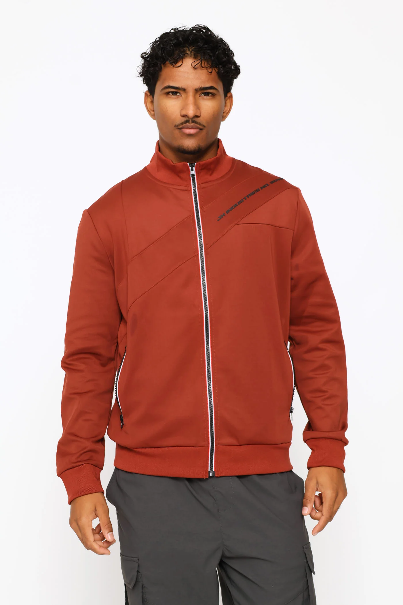Zip Through Sweater - Ochre - Image 3