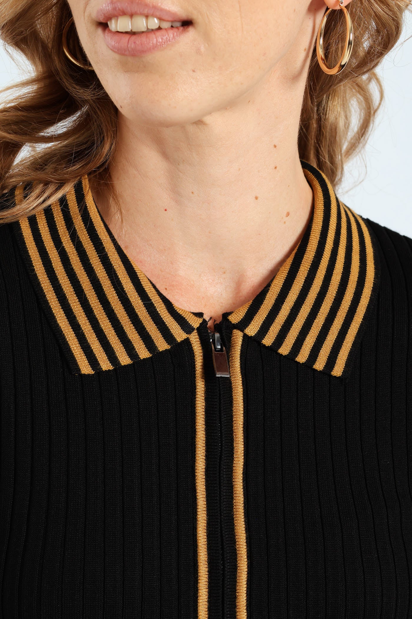 Zip Through Golfer - Black - Image 2
