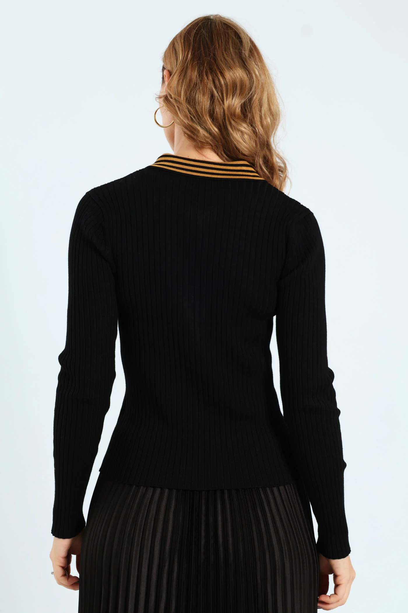 Zip Through Golfer - Black - Image 4