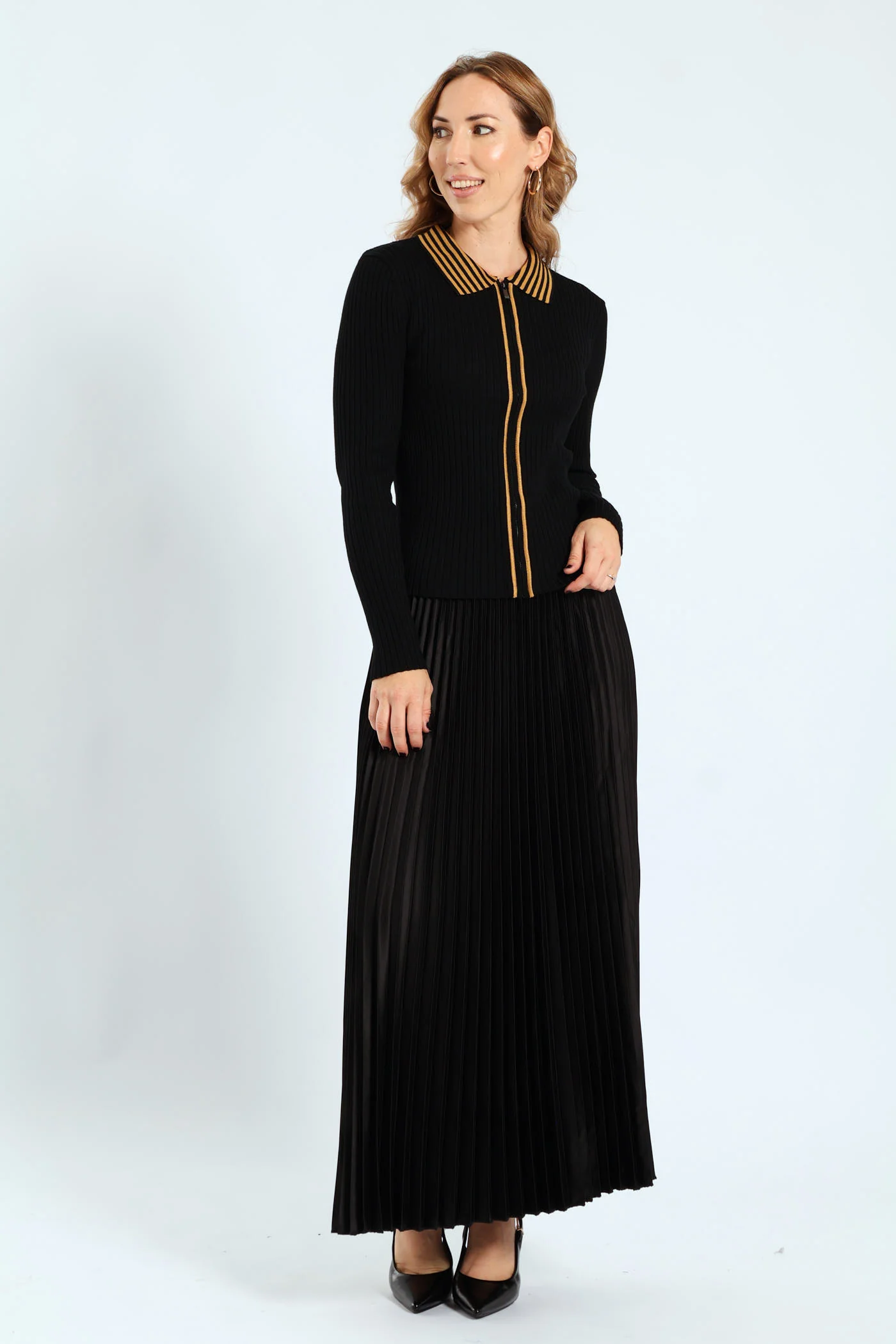 Zip Through Golfer - Black - Image 5