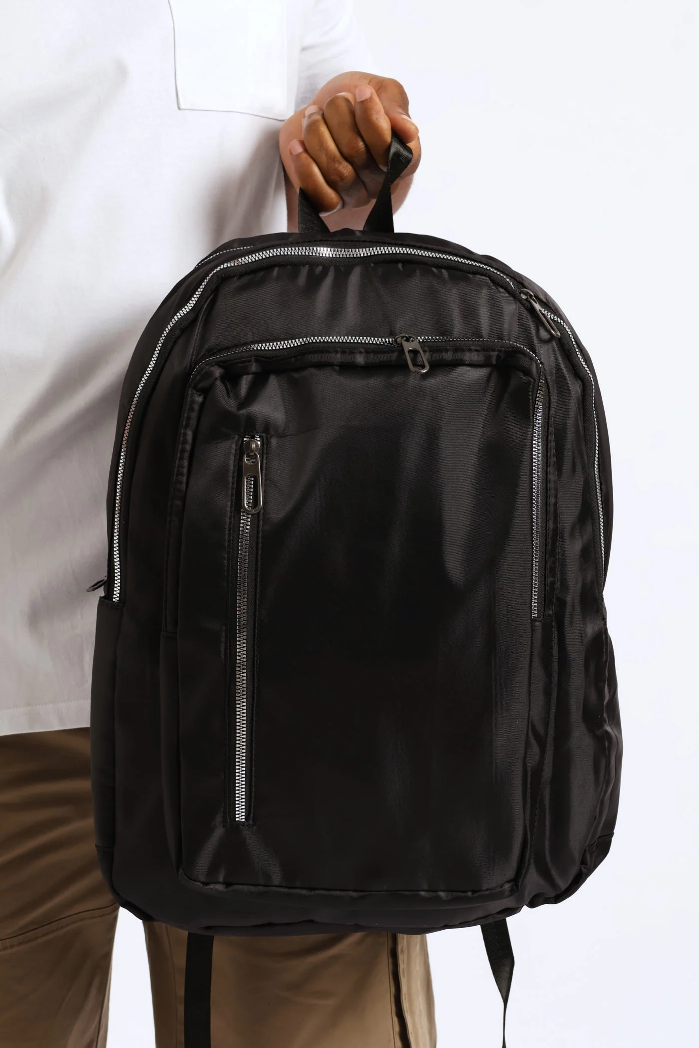 Zipped Backpack - Black - Image 4