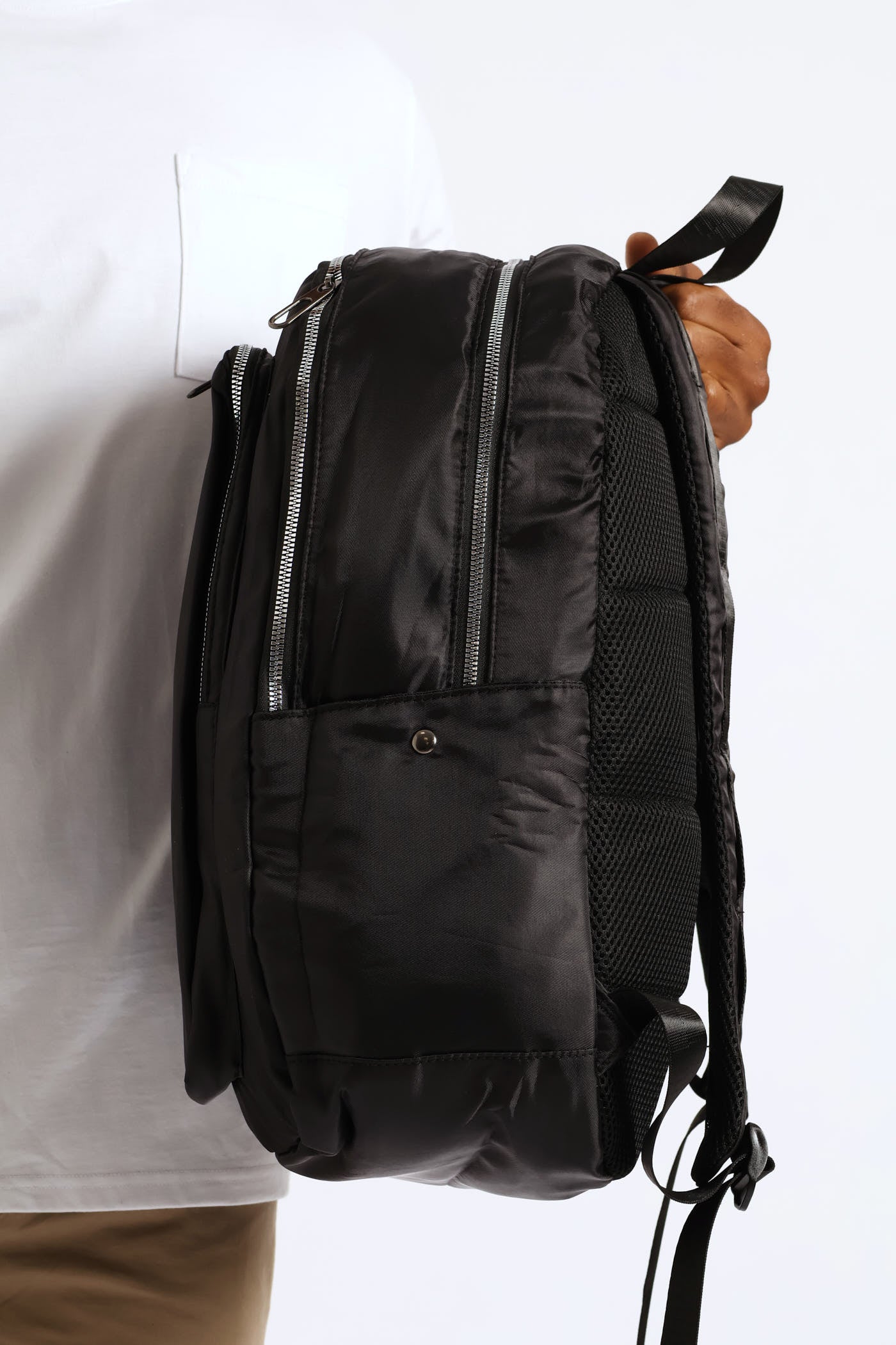 Zipped Backpack - Black - Image 7