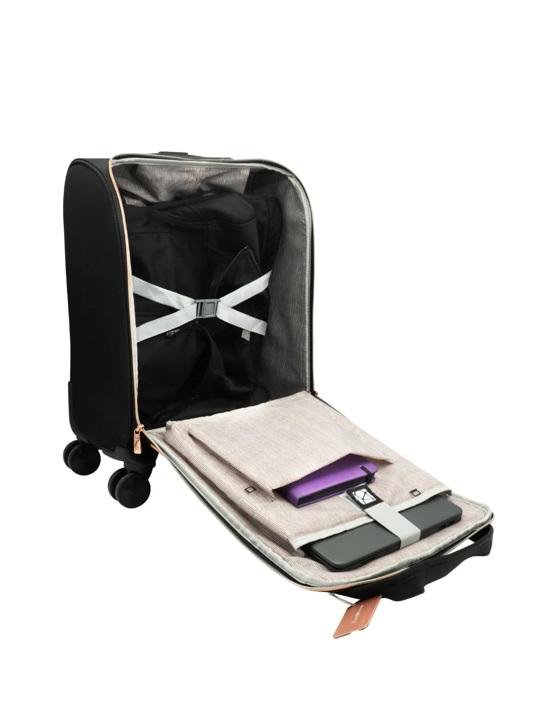 Zoe 15.6"Laptop Business Trolley Case - Black - Image 2