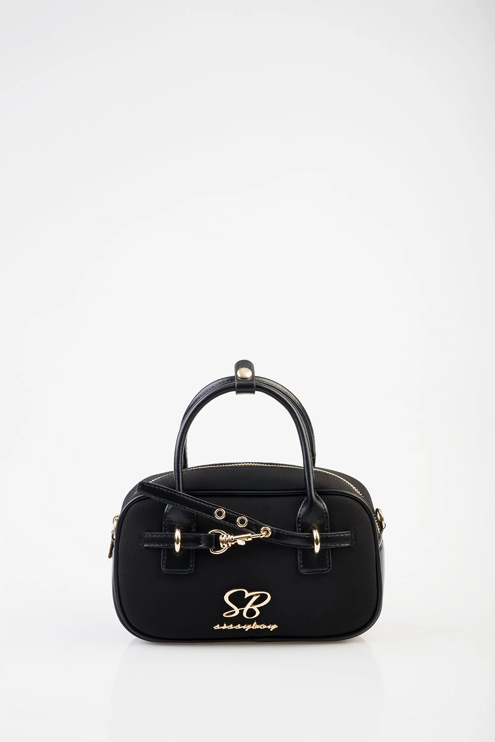 Zoe Bowler Handbag With Front Clip Detail & Mini Bow - Black - Image 3