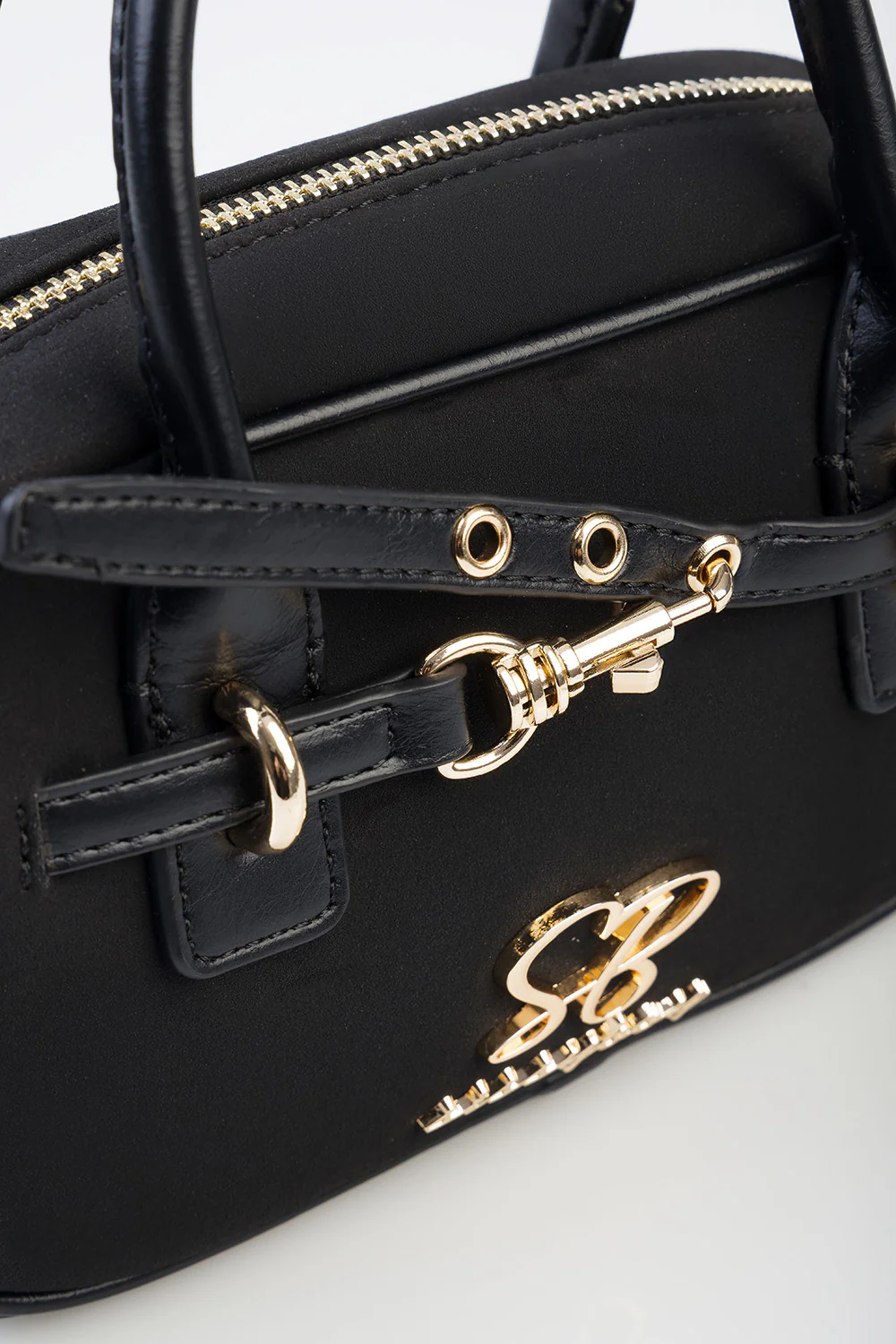 Zoe Bowler Handbag With Front Clip Detail & Mini Bow - Black - Image 6