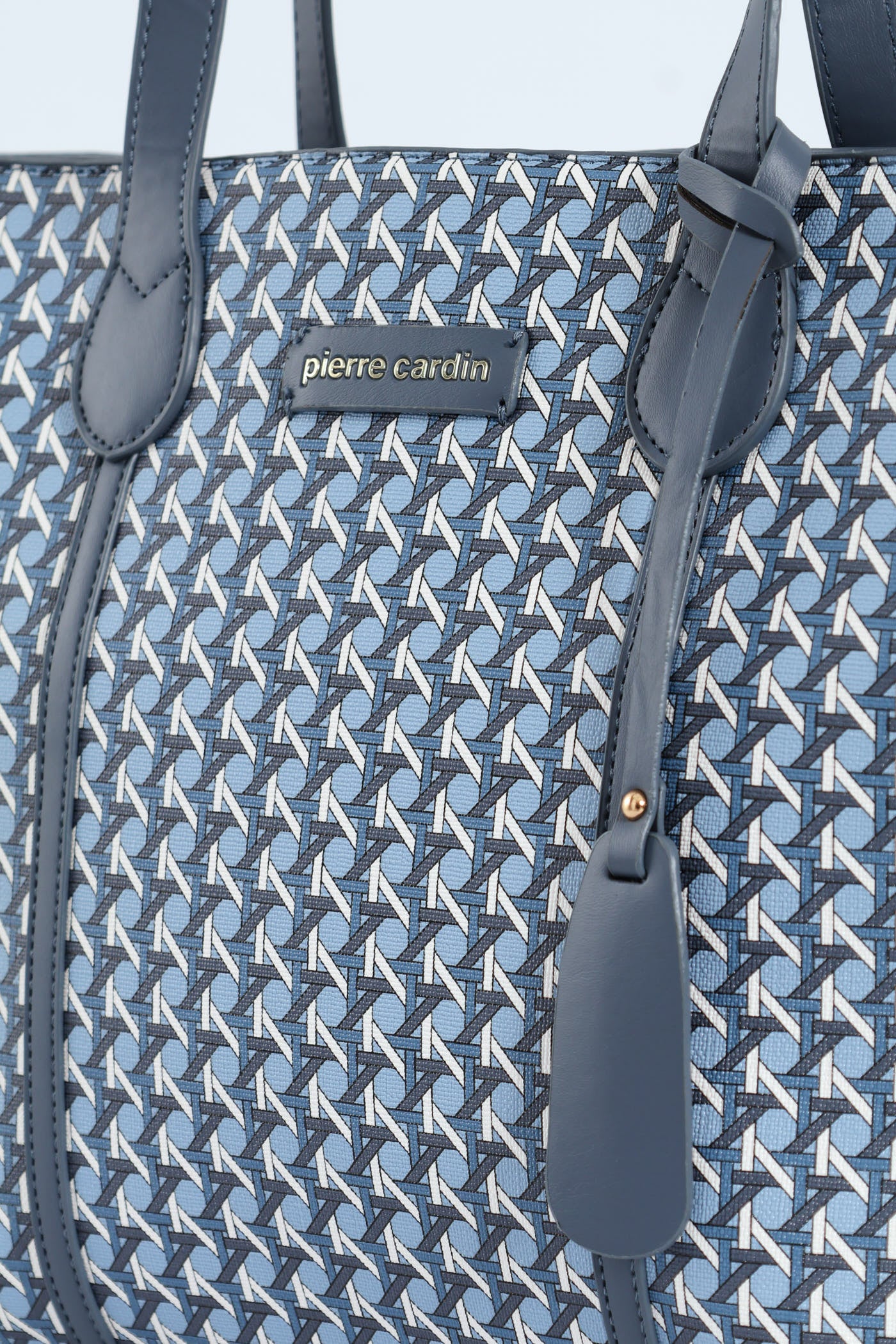 Zoe Printed Geometric Tote Bag - Blue - Image 4