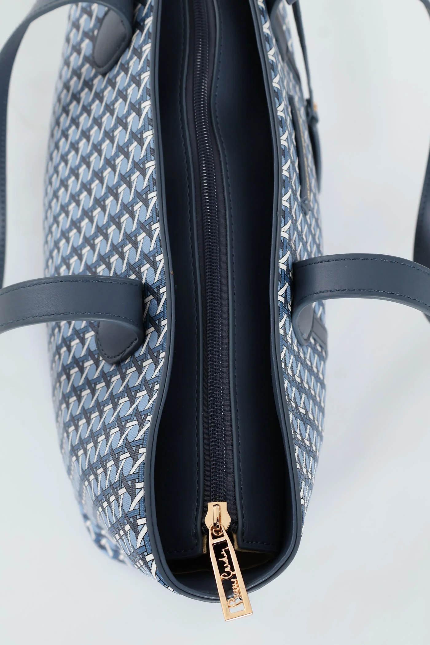 Zoe Printed Geometric Tote Bag - Blue - Image 6