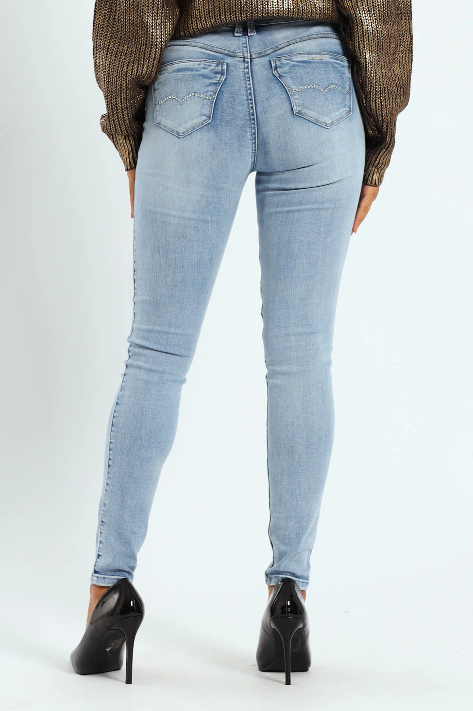 Zoey Mid-Waist Basic Skinny Denim - Light Wash - Image 8